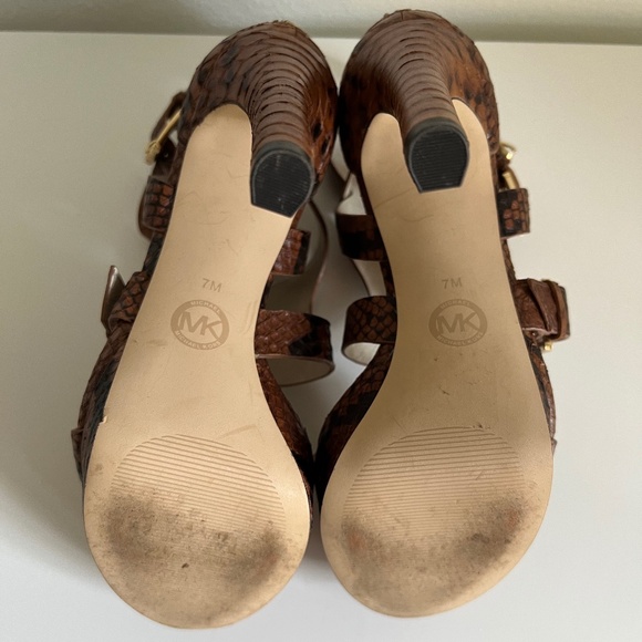 Michael Kors Python Brown Leather Heels - Picture 4 of 4